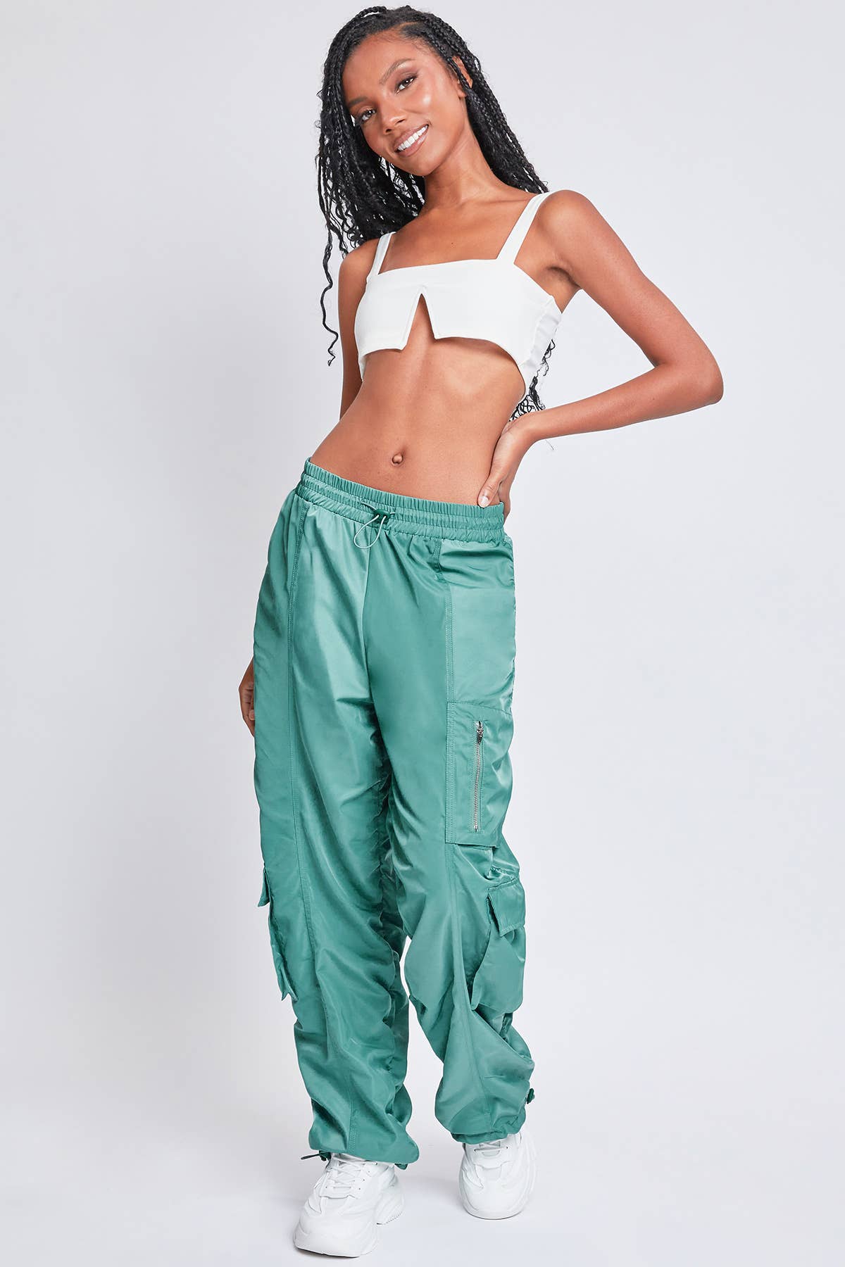 HIRISE ROUCHED NYLON CARGO JOGGER