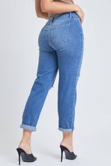 HYBRID DREAM EASY FIT BOYFRIEND JEANS WITH ROLLED CUFF ANKLE