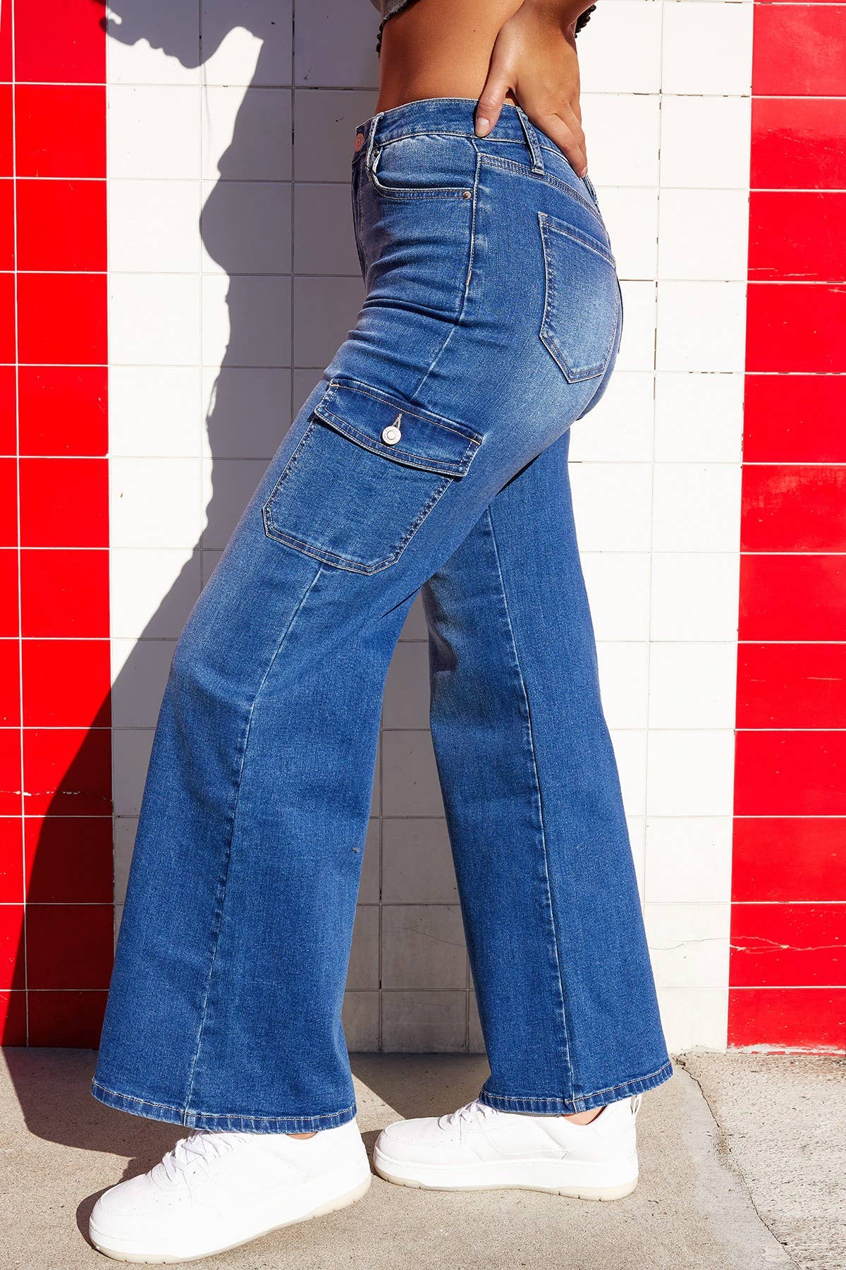 HIRISE SKATER WIDE LEG CARGO JEANS