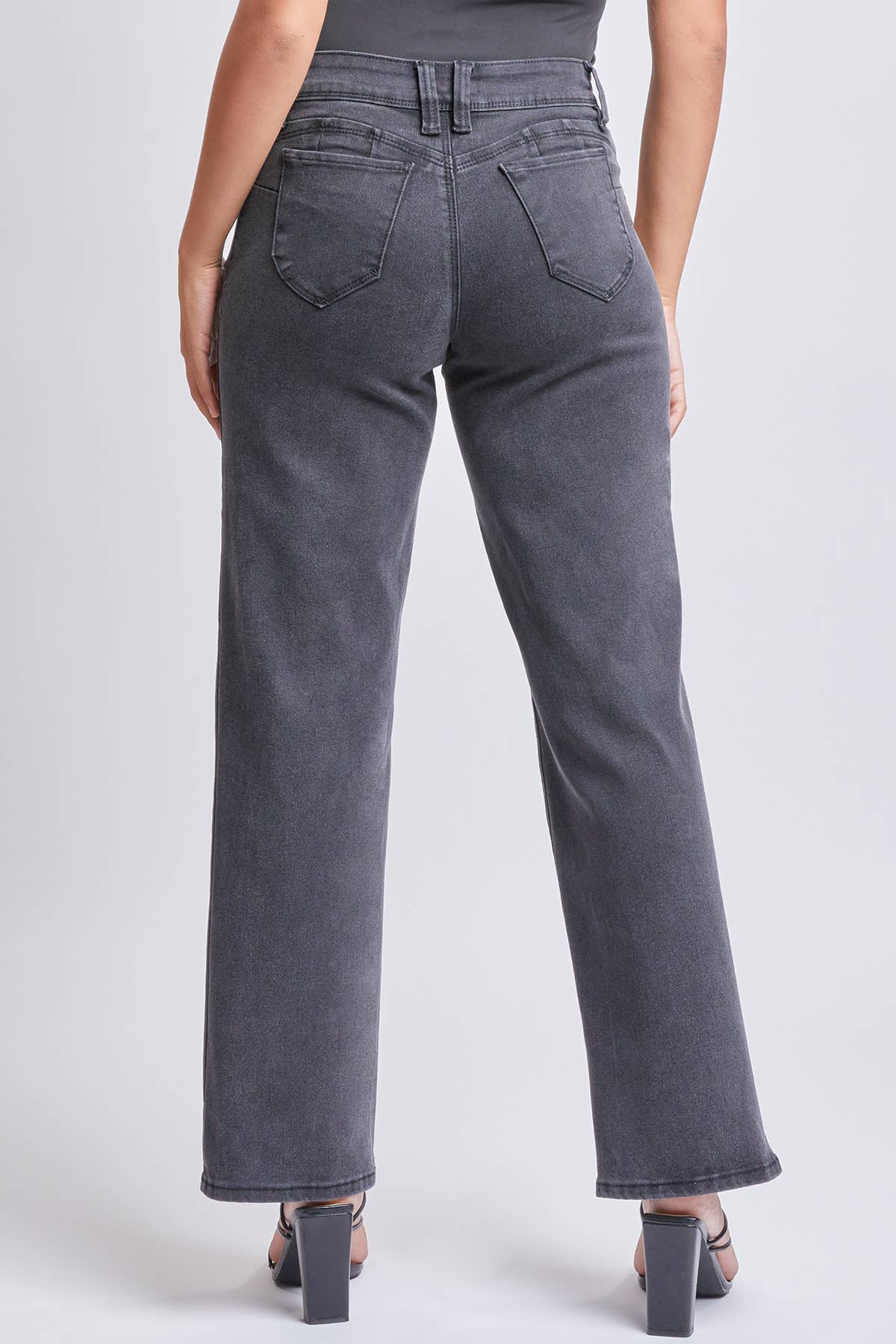 WANNABETTABUTT HIRISE STRAIGHT LEG CLEAN WASH JEANS