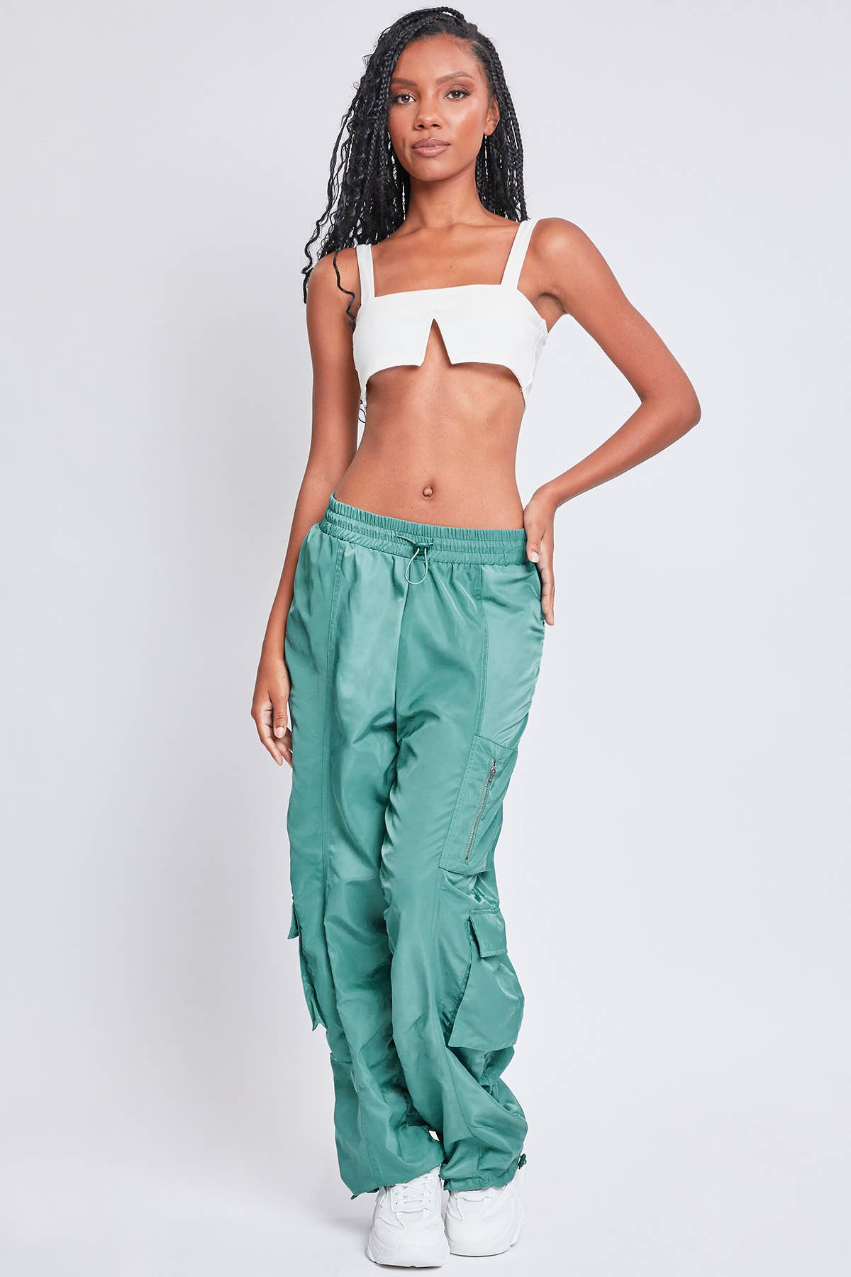 HIRISE ROUCHED NYLON CARGO JOGGER