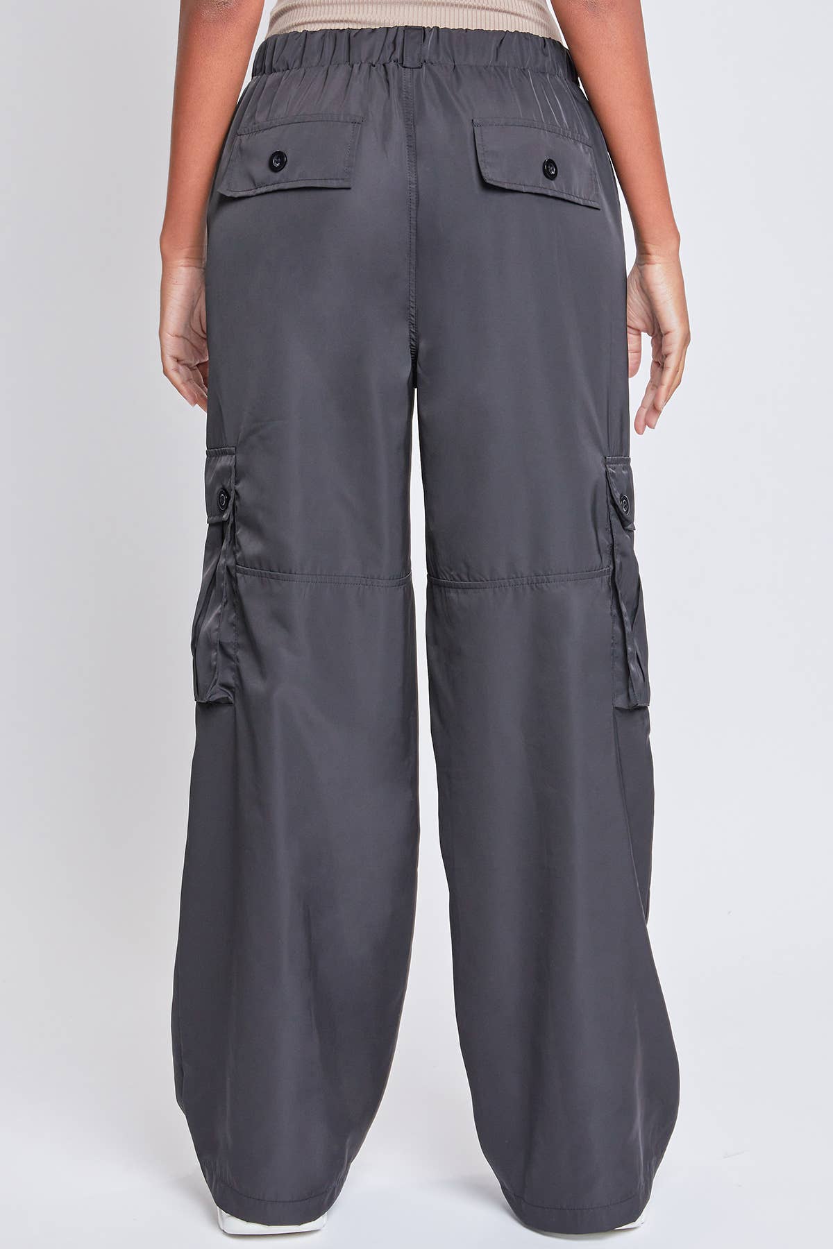 RELAXED FIT STRAIGHT LEG CARGO NYLON PANTS
