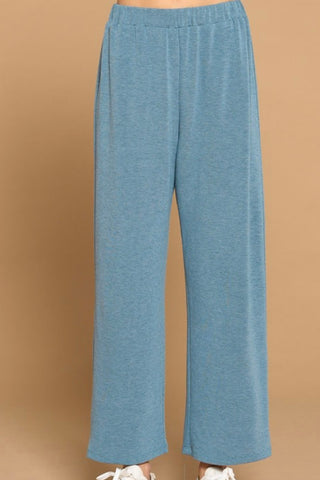 FRENCH TERRY STRAIGHT LEG PANTS WITH POCKETS