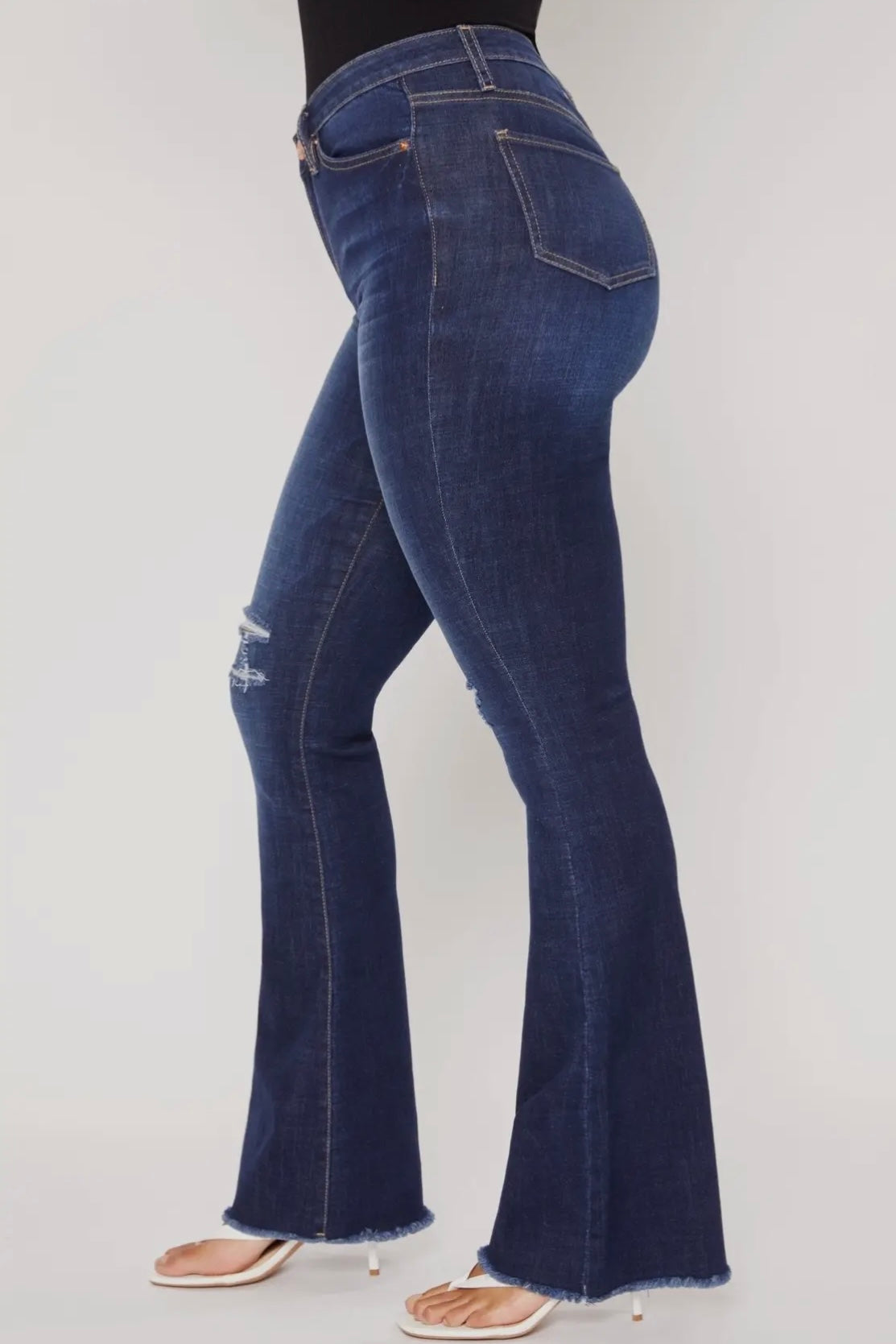 HIRISE FLARE JEAN WITH FRAYED HEM
