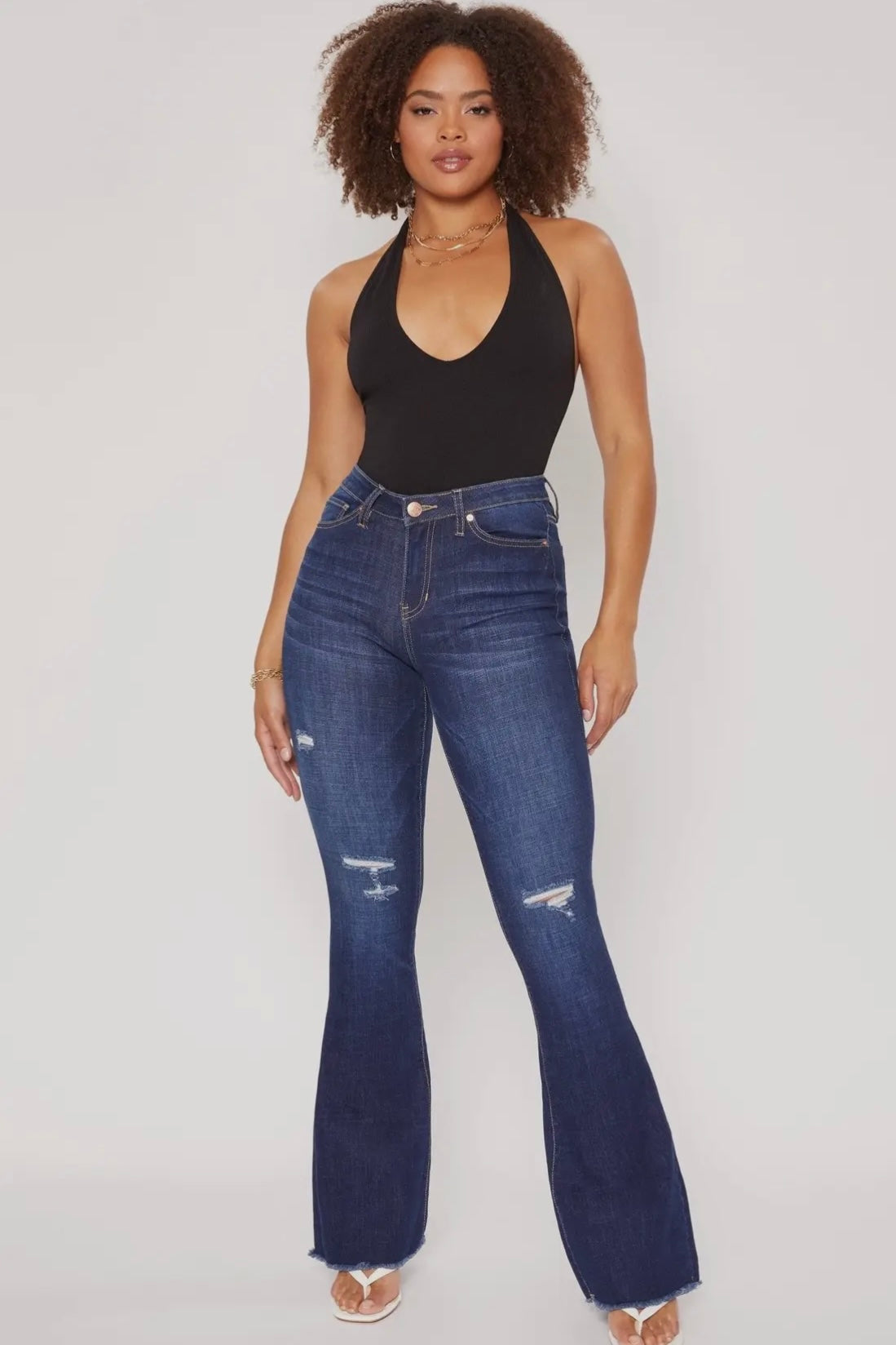 HIRISE FLARE JEAN WITH FRAYED HEM