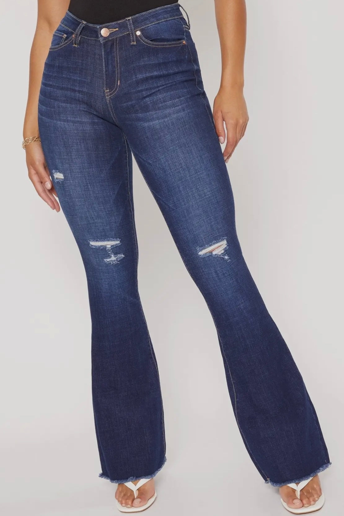 HIRISE FLARE JEAN WITH FRAYED HEM