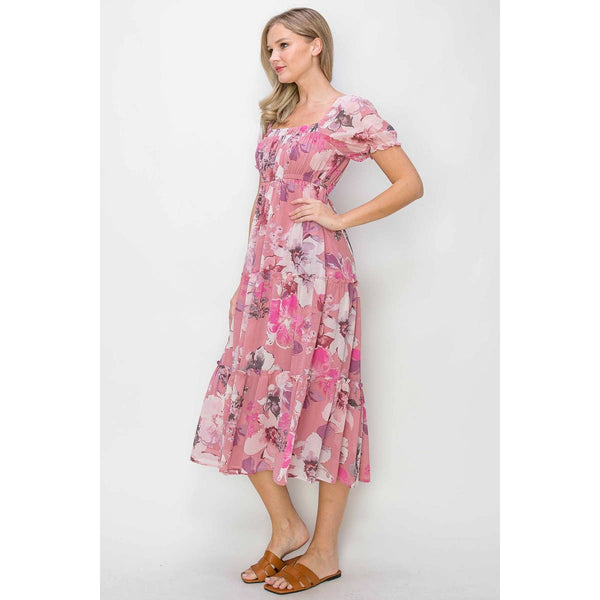 floral chiffon peasant sleeve dress CUPSHE Women's Floral Print Chiffon A-Line Mini Dress Long Peasant Sleeves