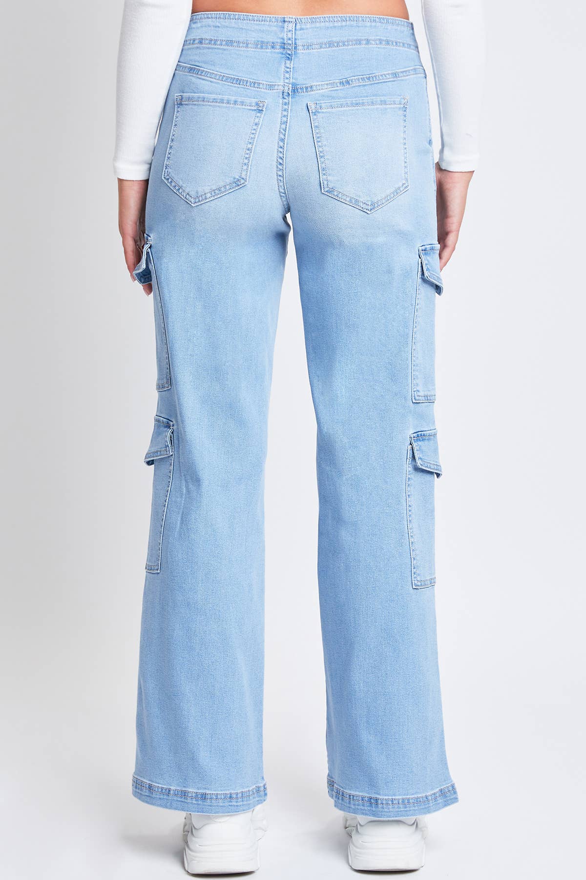 WIDE LEG DOUBLE POCKET CARGO JEANS