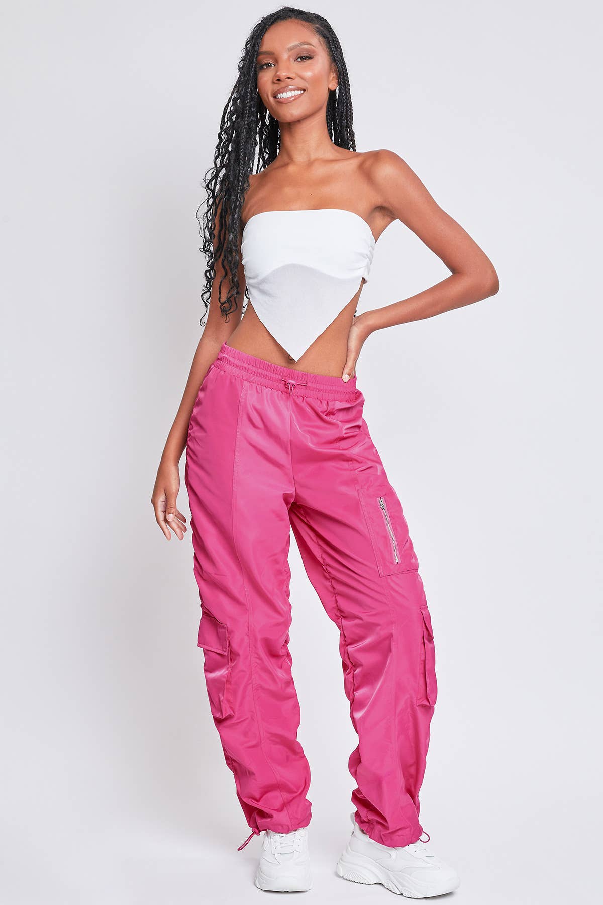 HIRISE ROUCHED NYLON CARGO JOGGER