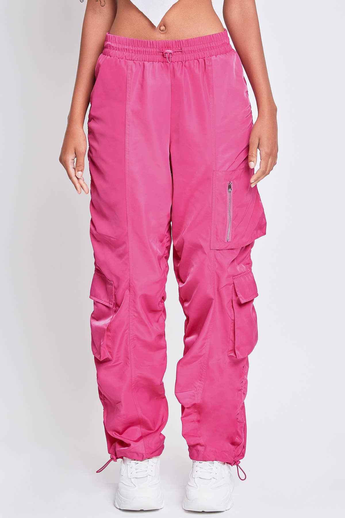 HIRISE ROUCHED NYLON CARGO JOGGER