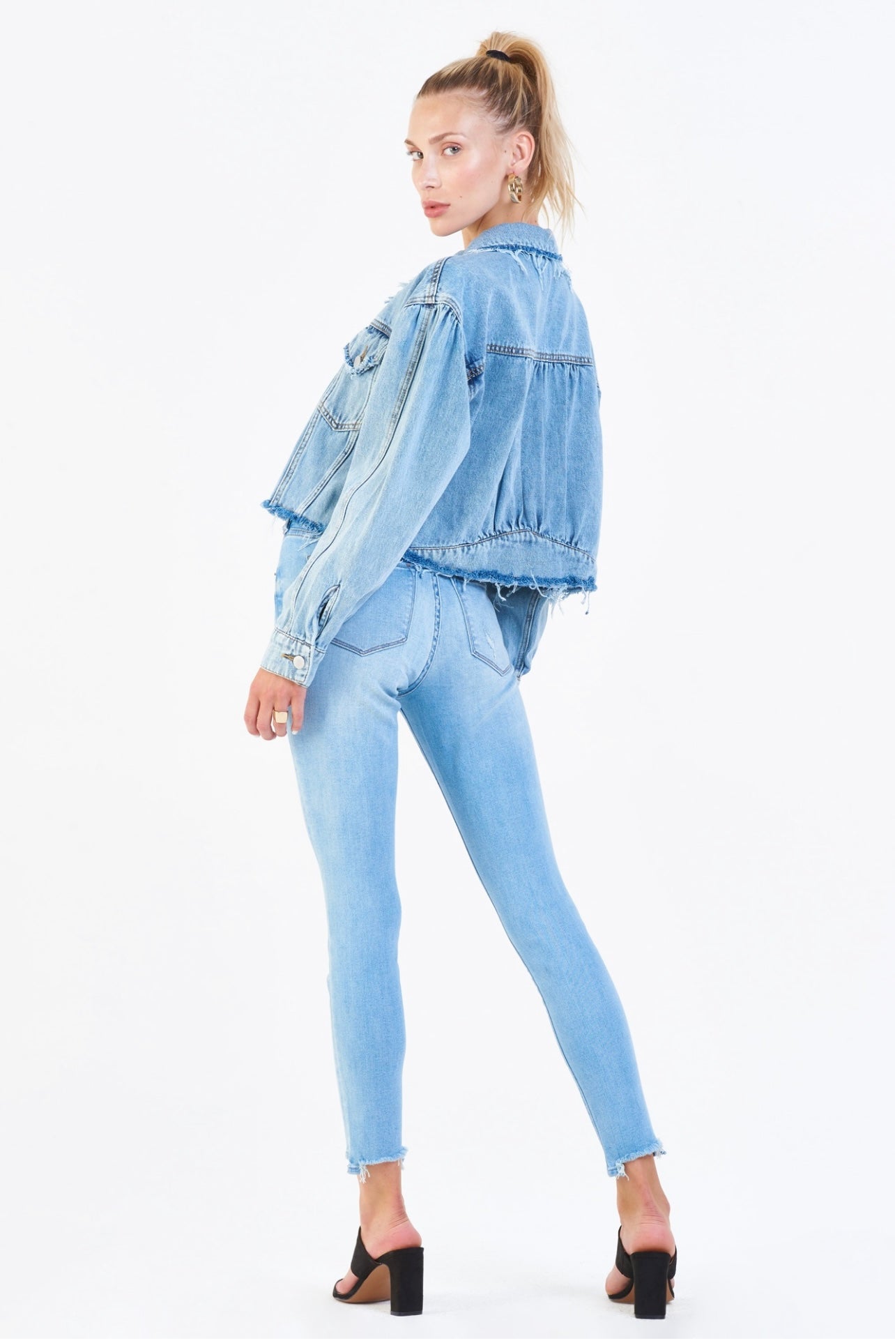 MAXINE DENIM DESTRUCTED JACKET