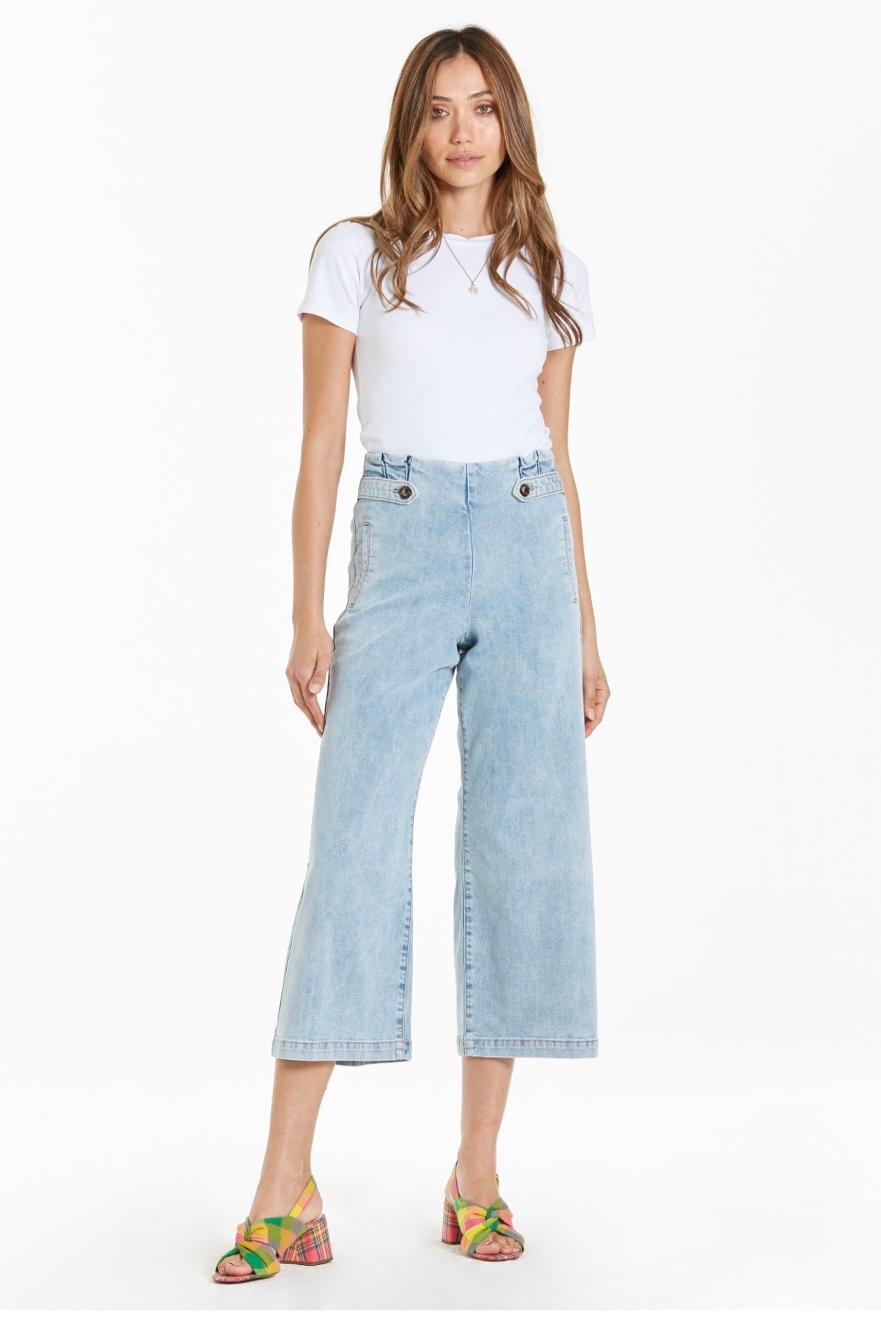 AUDREY SUPER HIGH RISE CROPPED WIDE LEG JEANS PACIFIC COAST