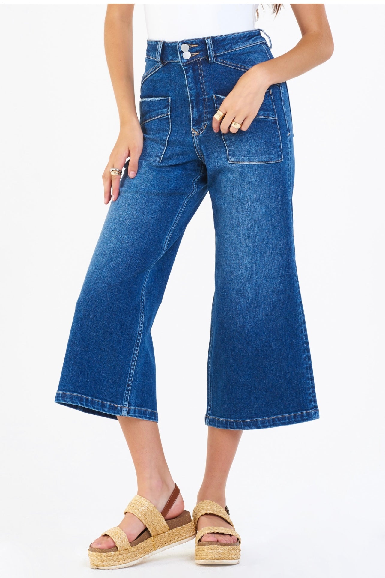AUDREY SUPER HIGH RISE CROPPED WIDE LEG JEANS SEEKER