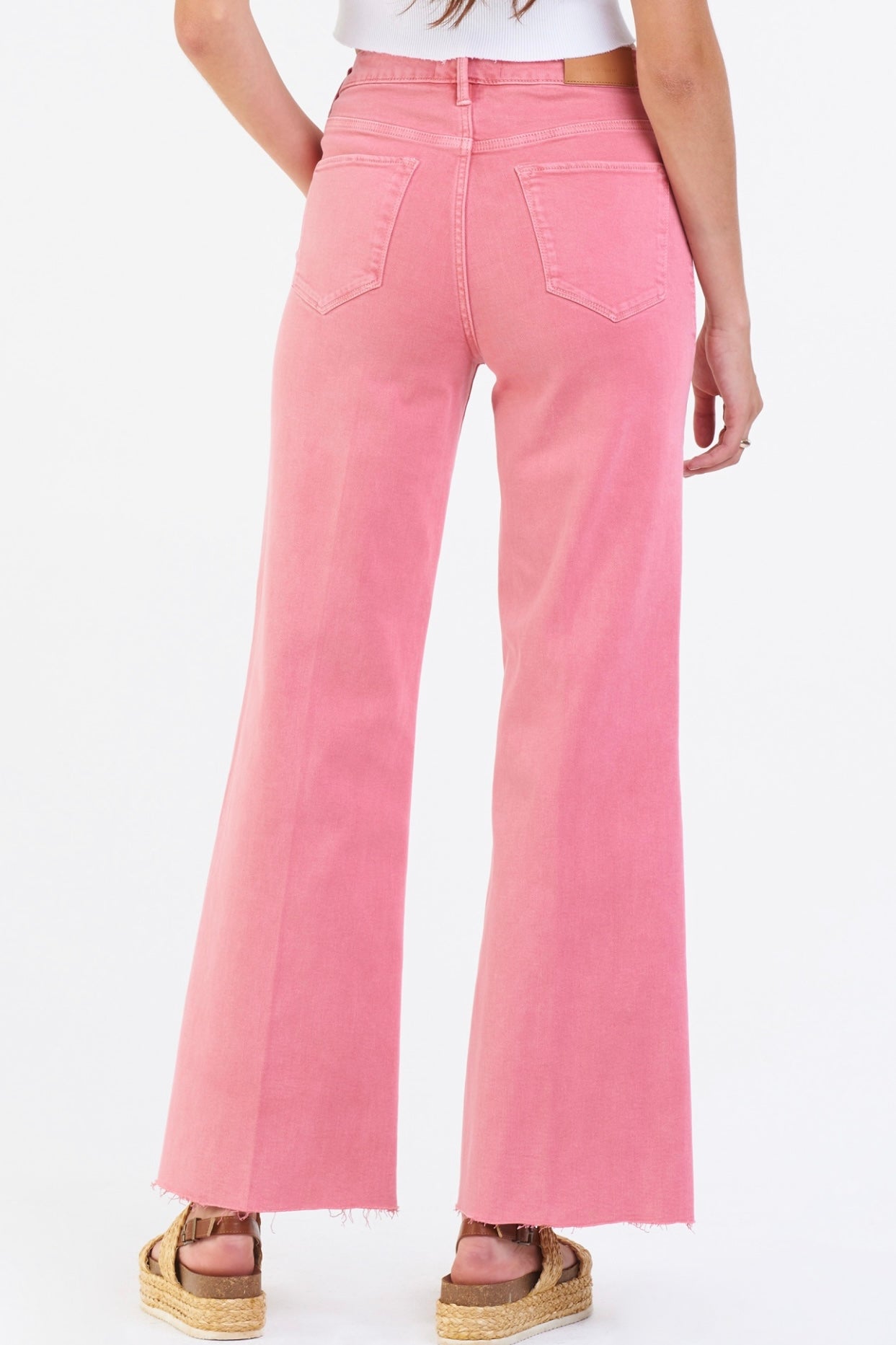 FIONA SUPER HIRISE WIDE LEG JEANS RASPBERRY SORBET