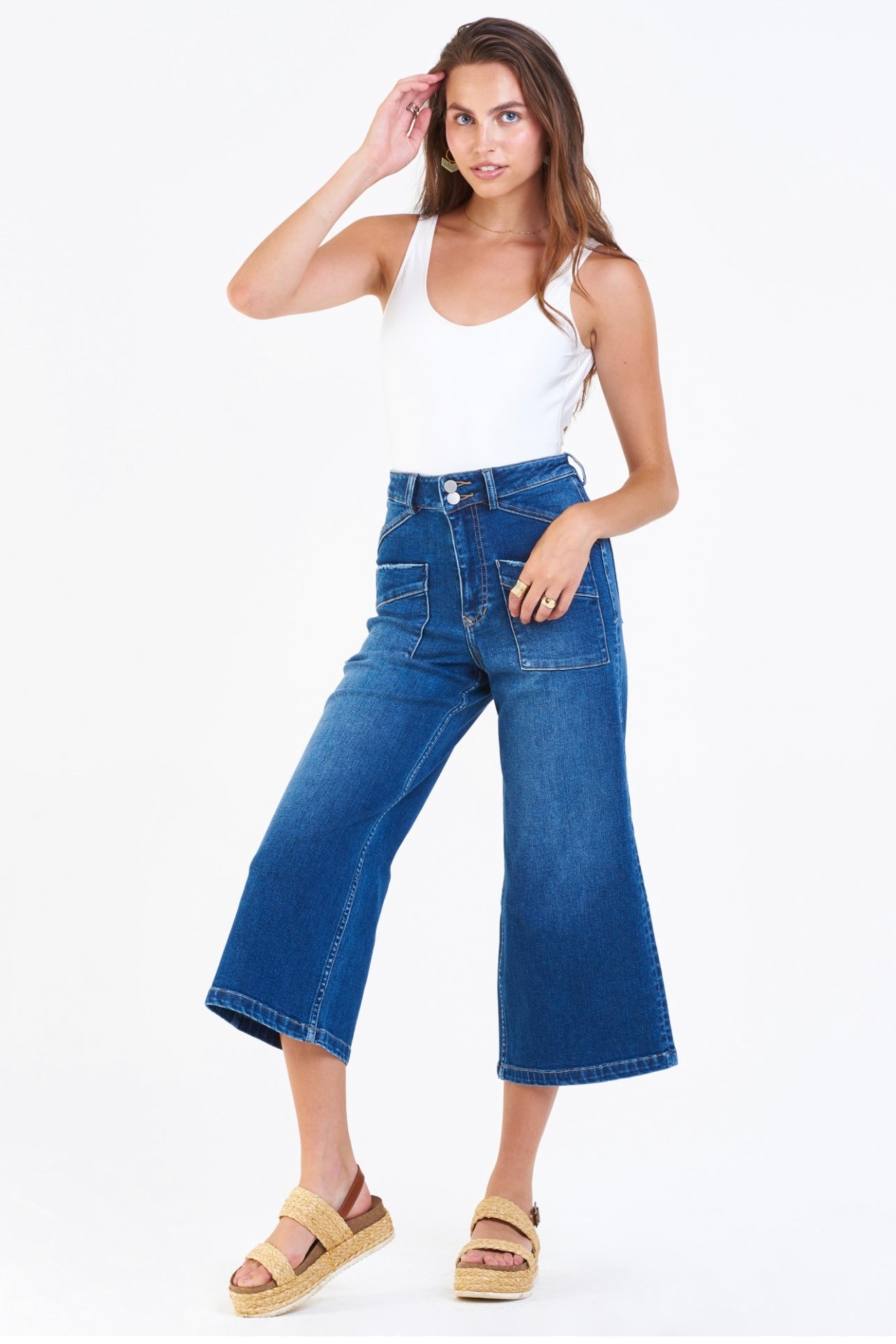 AUDREY SUPER HIGH RISE CROPPED WIDE LEG JEANS SEEKER