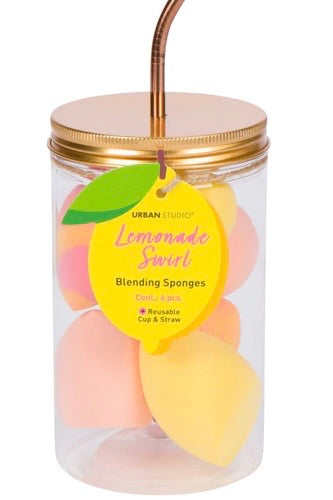 LEMONADE SWIRL BLENDING SPONGES (6 PCS W/ REUSABLE CUP)