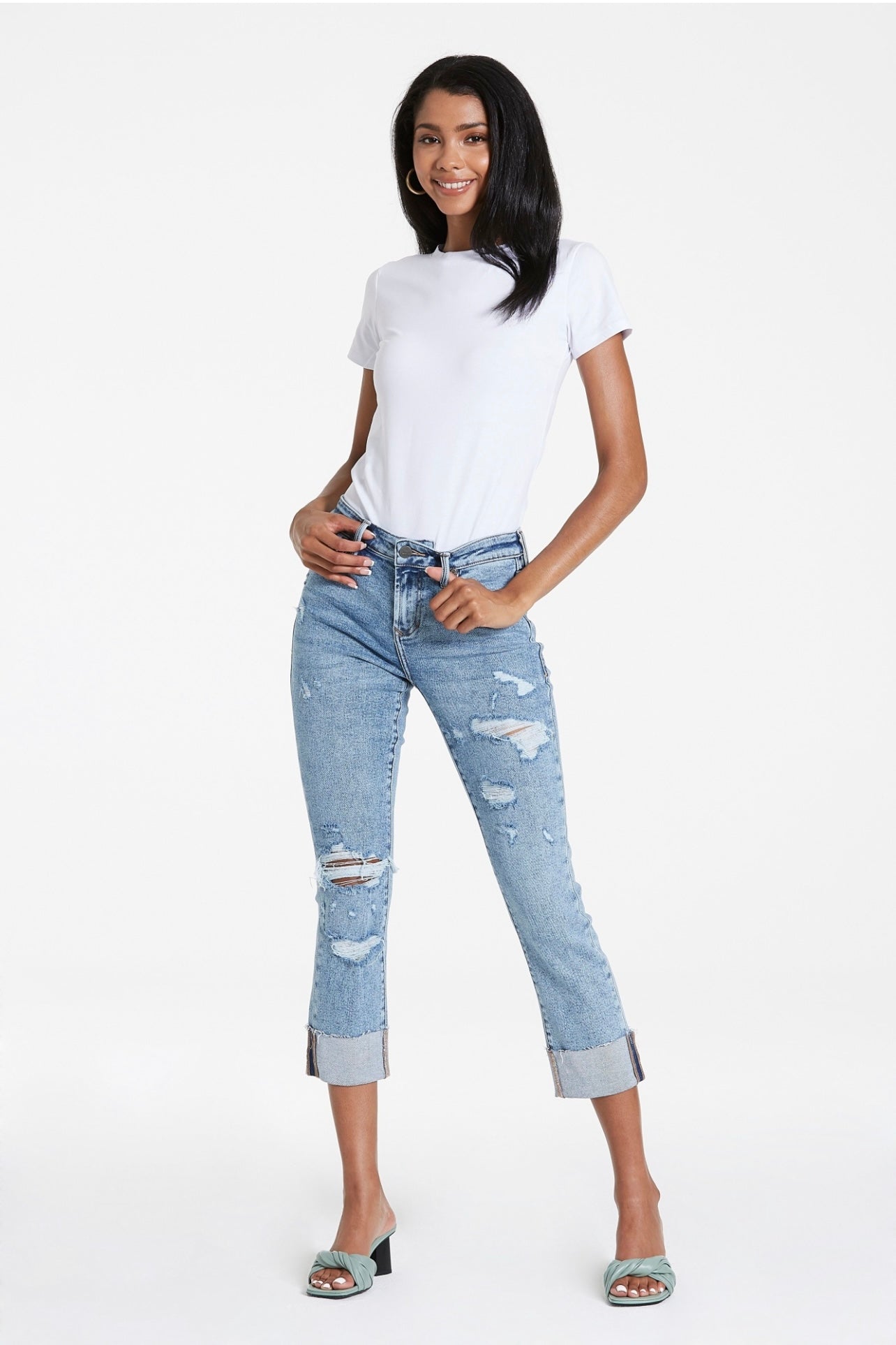 BLAIR HIRISE STRAIGHT CROP WITH RAW HEM