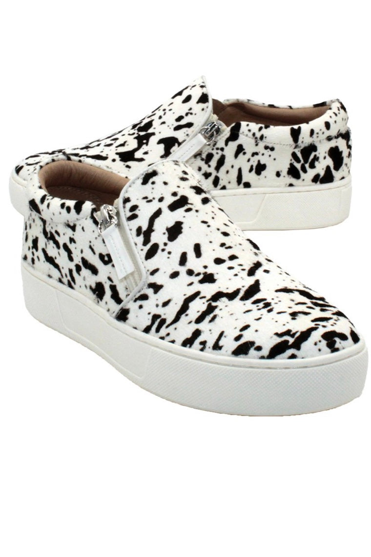 NORMANDE DOUBLE ZIP CALF HIDE SNEAKER