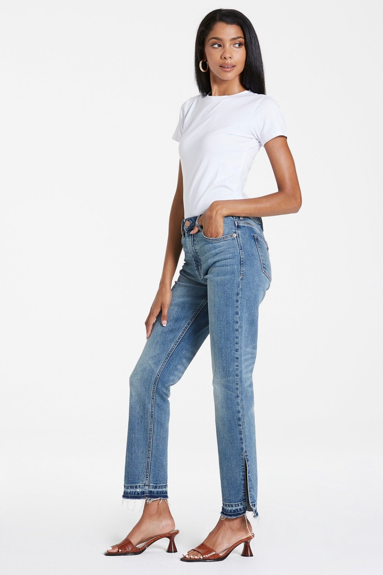 JODI SUPER HIRISE STRAIGHT WITH SIDE SLIT
