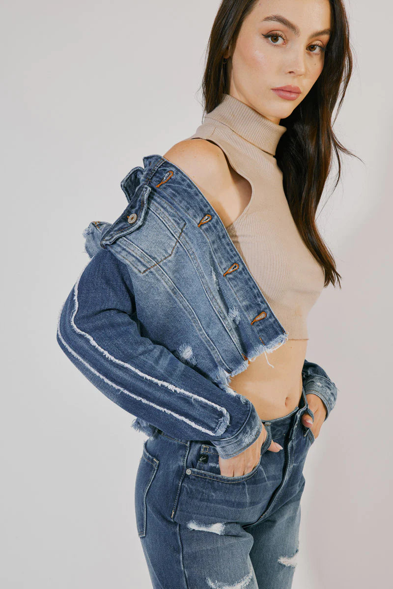 SAWYER DISTRESSED DENIM JACKET