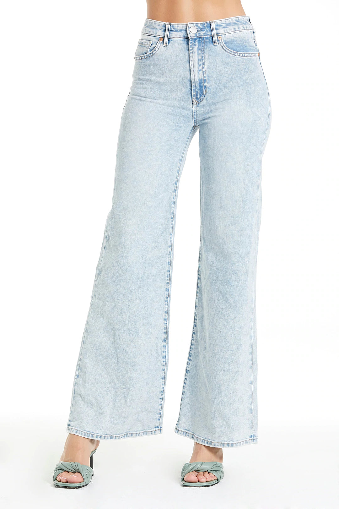 FIONA SUPER HIGH RISE WIDE LEG JEANS CLEAN WASH