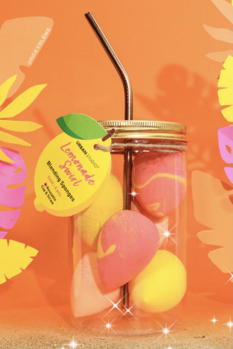 LEMONADE SWIRL BLENDING SPONGES (6 PCS W/ REUSABLE CUP)