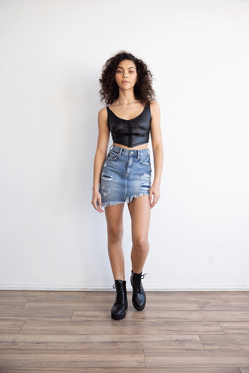 ARIA FRAYED HEM SKIRT