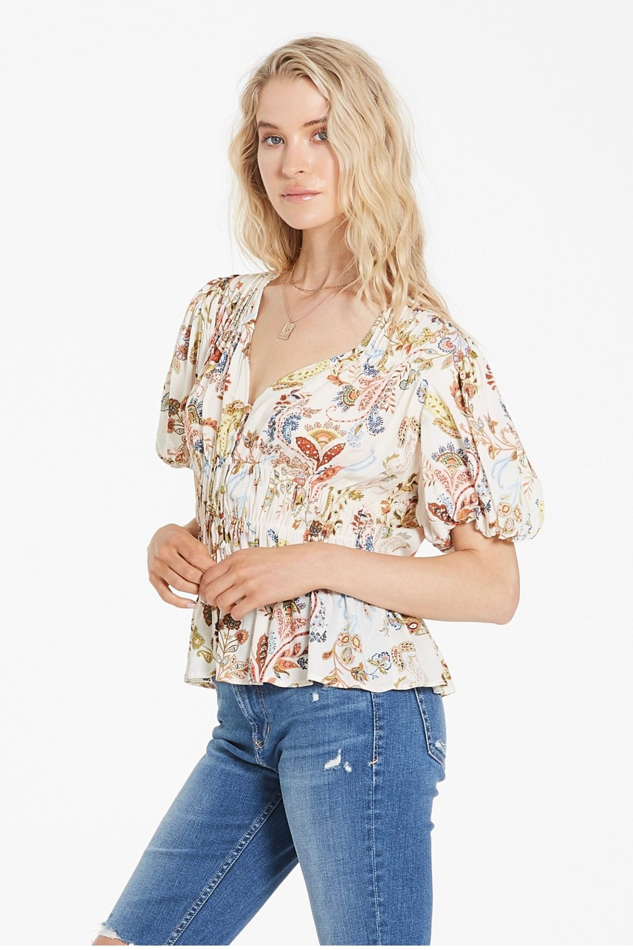 CHRISY SHORT PEPLUM TOP