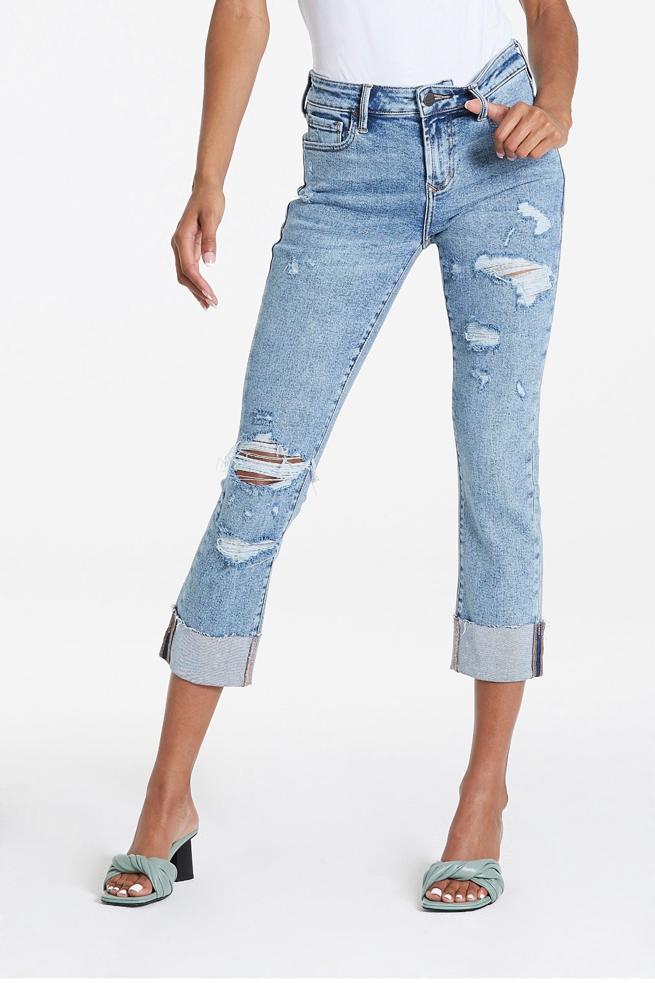 BLAIR HIRISE STRAIGHT CROP WITH RAW HEM