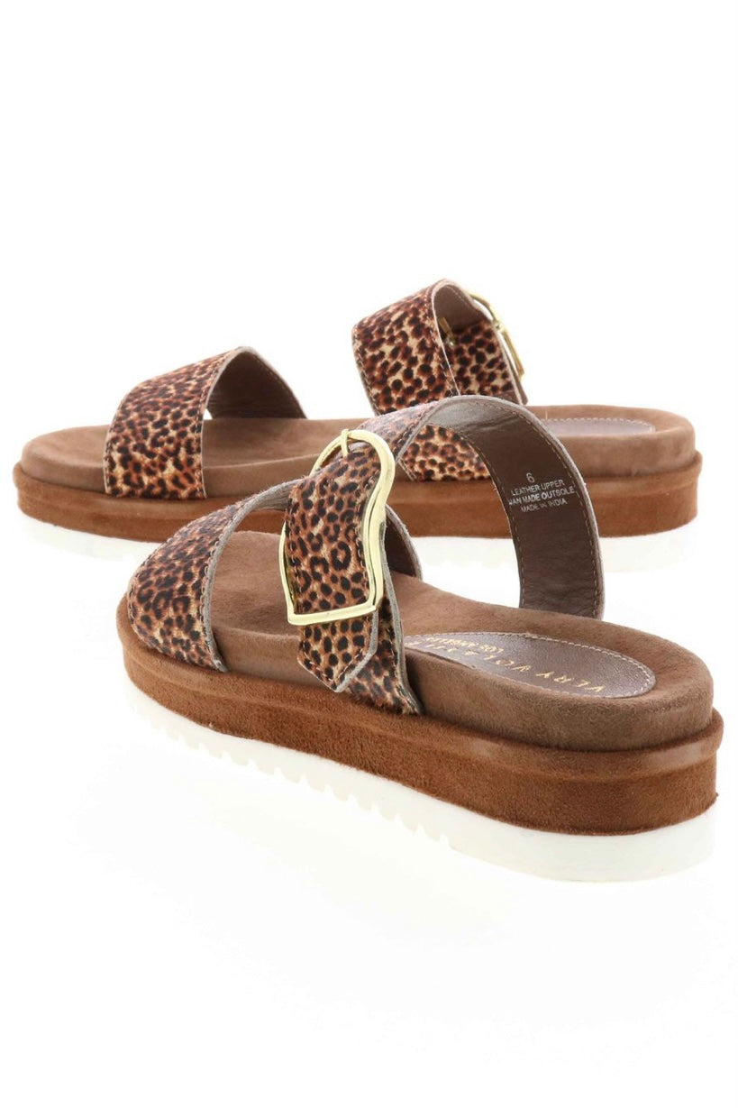 AMYJANE CALF HAIR DOUBLE STRAP MINI FLATFORM SANDAL