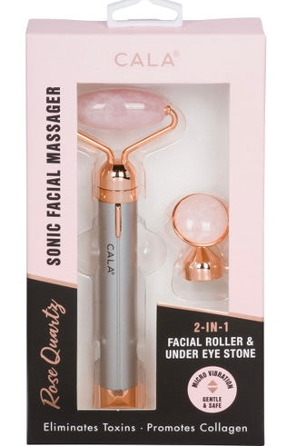 2-IN-1 ROSE QUARTZ SONIC FACIAL MASSAGER