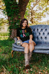 SHORT SLEEVE YEE HAW ROPE EMBROIDERED TEE