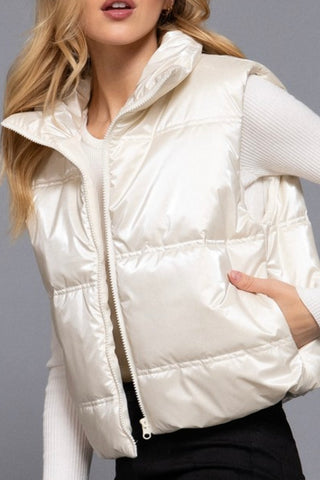METALLIC PUFFER VEST