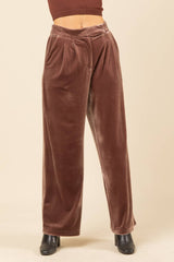 HIRISE VELVET STRAIGHT LEG PANTS