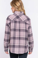 LONG SLEEVE PLAID FLANNEL BUTTON DOWN SHIRT