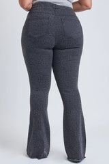 CURVY PULL ON RAW HEM FLARE JOGGERS