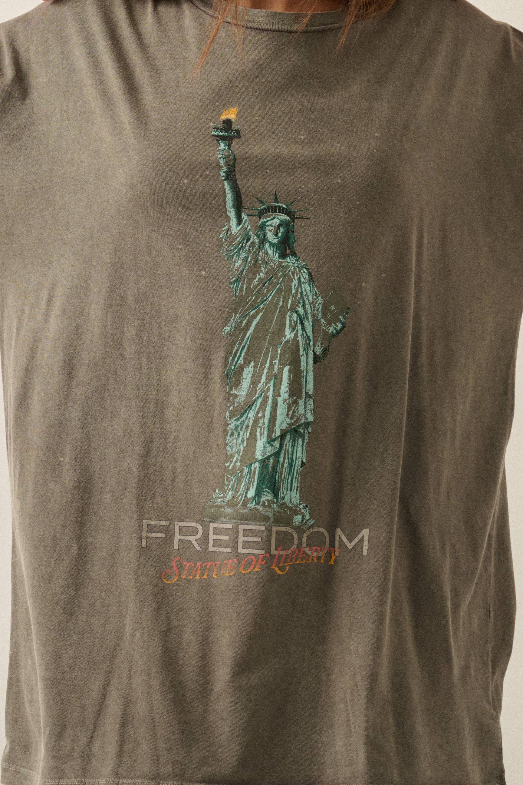FREEDOM STATUE OF LIBERTY VINTAGE WASH GRAPHIC TEE