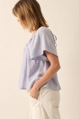SQUARE NECK TIE BACK BABYDOLL TOP
