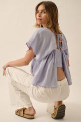 SQUARE NECK TIE BACK BABYDOLL TOP