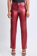 HIRISE METALLIC STRAIGHT LEG JEANS