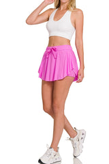 RUFFLE HEM TENNIS SKIRT WITH HIDDEN SHORTS