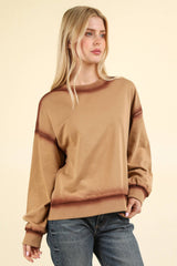 LONG SLEEVE OVERSIZED SWEATSHIRT WITH SPRAY DYE DETAIL