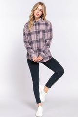 LONG SLEEVE PLAID FLANNEL BUTTON DOWN SHIRT