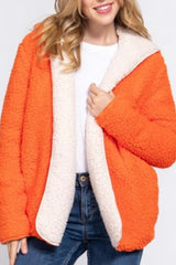 REVERSIBLE SHERPA JACKET WITH HOOD