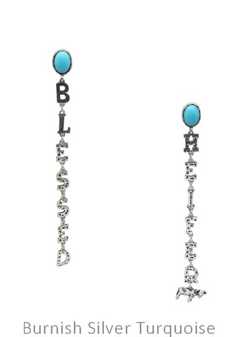 BLESSED HEIFFER EARRINGS WITH TURQUOISE STUD