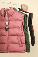 ZIP UP PUFFER VEST WITH SIDE POCKETS