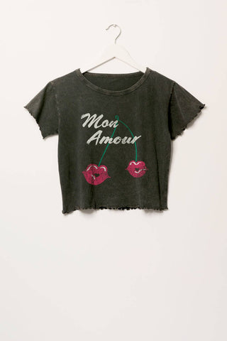 CHERRY LIPS LETTUCE EDGE GRAPHIC TEE