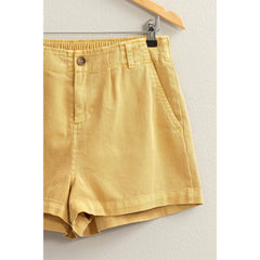 PLEATED HIGH WAIST SHORTS WITH POCKETS