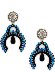 CONCHO AND NAJA EARRINGS WITH AB CRYSTAL DETAIL