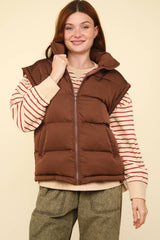 ZIP UP PUFFER VEST WITH SIDE POCKETS